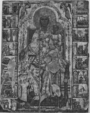 Icona con la Vergine Hodegetria in trono e scene della sua Vita, Byzantine Museum, Nicosia